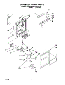 08 - Dispenser Front parts for Roper Refrigerator RS22BRXBL00 from AppliancePartsPros.com