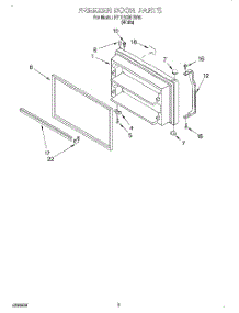 02 - Freezer Door parts for Roper Refrigerator RT18ECRHW00 from AppliancePartsPros.com