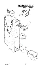05 - Freezer Liner parts for Roper Refrigerator RS22BRXAW00 from AppliancePartsPros.com