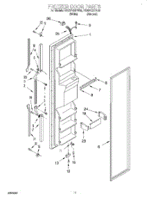 07 - Freezer Door parts for Roper Refrigerator RS25AQXFW02 from AppliancePartsPros.com