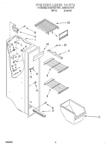 04 - Freezer Liner parts for Roper Refrigerator RS25AQXFN01 from AppliancePartsPros.com