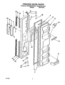 07 - Freezer Door parts for Roper Refrigerator RS22BRXAL01 from AppliancePartsPros.com