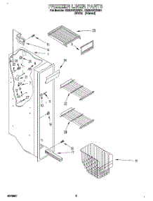 04 - Freezer Liner parts for Roper Refrigerator RS25AWXEW01 from AppliancePartsPros.com