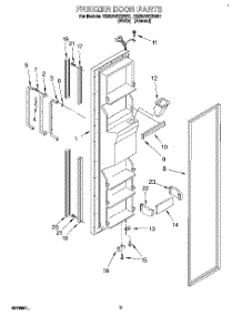 07 - Freezer Door parts for Roper Refrigerator RS25AWXEW01 from AppliancePartsPros.com