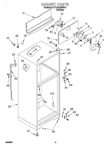 02 - Cabinet parts for Roper Refrigerator RT18EKRBW00 from AppliancePartsPros.com