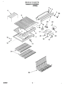 03 - Shelf parts for Roper Refrigerator RT18EKRBW00 from AppliancePartsPros.com
