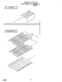 05 - Shelf parts for Roper Refrigerator RT14EKRBW10 from AppliancePartsPros.com
