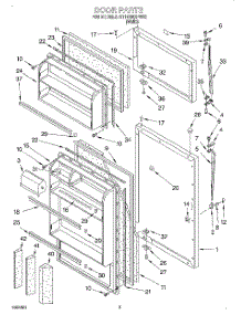 02 - Door parts for Roper Refrigerator RT14HBXFW00 from AppliancePartsPros.com