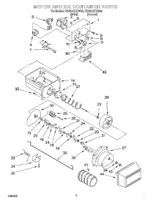 05 - Motor And Ice Container parts for Roper Refrigerator RS25AQXGN00 from AppliancePartsPros.com
