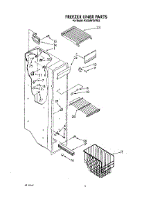 05 - Freezer Liner parts for Roper Refrigerator RS25AWXVW02 from AppliancePartsPros.com