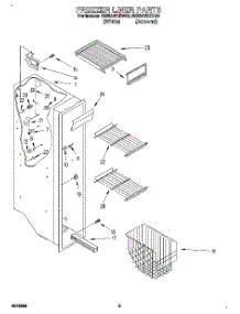 04 - Freezer Liner parts for Roper Refrigerator RS25AWXBW00 from AppliancePartsPros.com