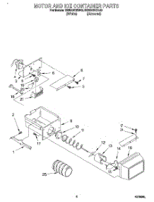05 - Motor And Ice Container parts for Roper Refrigerator RS25AWXBW00 from AppliancePartsPros.com