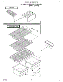 05 - Shelf parts for Roper Refrigerator RT14GDXDW00 from AppliancePartsPros.com