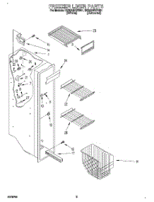 04 - Freezer Liner parts for Roper Refrigerator RS25AWXBW01 from AppliancePartsPros.com