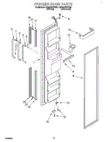 07 - Freezer Door parts for Roper Refrigerator RS25AWXBW01 from AppliancePartsPros.com