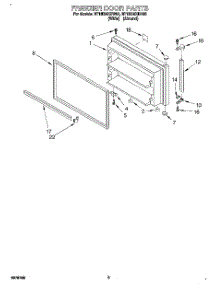 02 - Freezer Door parts for Roper Refrigerator RT18BMXDW00 from AppliancePartsPros.com