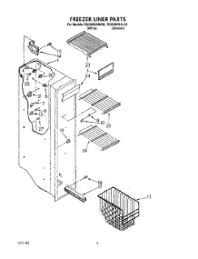 04 - Freezer Liner parts for Roper Refrigerator RS25AWXAW00 from AppliancePartsPros.com