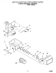 05 - Motor And Ice Container parts for Roper Refrigerator RS25AWXEN01 from AppliancePartsPros.com