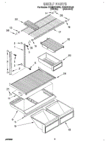 04 - Shelf parts for Roper Refrigerator RT20DKXBL00 from AppliancePartsPros.com