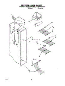 03 - Freezer Liner parts for Roper Refrigerator RS20CKXAW02 from AppliancePartsPros.com