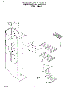 03 - Freezer Liner parts for Roper Refrigerator RS20DKXDN02 from AppliancePartsPros.com