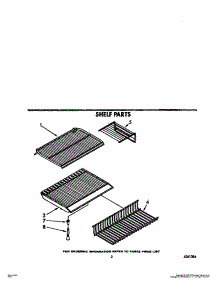 03 - Shelf parts for Roper Refrigerator RT18EKRXW01 from AppliancePartsPros.com