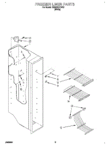 03 - Freezer Liner parts for Roper Refrigerator RS20EKXDW01 from AppliancePartsPros.com