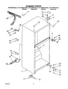 02 - Cabinet parts for Roper Refrigerator RT14DMYAW01 from AppliancePartsPros.com