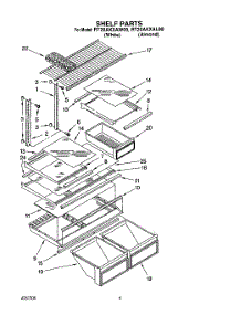 05 - Shelf parts for Roper Refrigerator RT20AKXAW00 from AppliancePartsPros.com