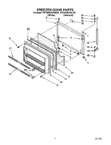 06 - Freezer Door parts for Roper Refrigerator RT20AKXAW00 from AppliancePartsPros.com