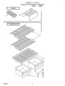 05 - Shelf parts for Roper Refrigerator RT14WKXFW01 from AppliancePartsPros.com
