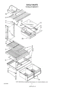 05 - Shelf parts for Roper Refrigerator RT18BMXVW11 from AppliancePartsPros.com