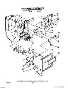 09 - Dispenser Front parts for Roper Refrigerator RS25AWXXW00 from AppliancePartsPros.com