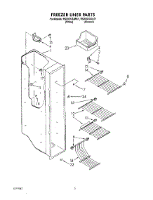 03 - Freezer Liner parts for Roper Refrigerator RS20CKXAL01 from AppliancePartsPros.com