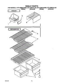 07 - Shelf parts for Roper Refrigerator RT14DMXAW00 from AppliancePartsPros.com