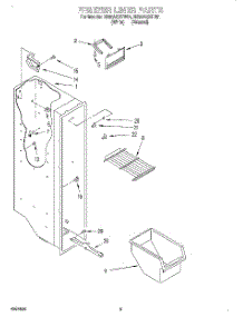 03 - Freezer Liner parts for Roper Refrigerator RS20AQXFN01 from AppliancePartsPros.com
