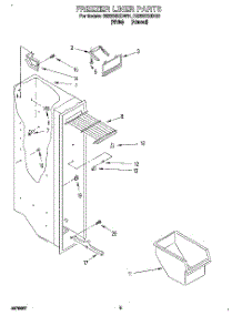 03 - Freezer Liner parts for Roper Refrigerator RS22BRXDW01 from AppliancePartsPros.com