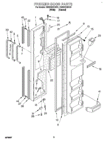 06 - Freezer Door parts for Roper Refrigerator RS22BRXDW01 from AppliancePartsPros.com