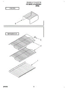 05 - Shelf parts for Roper Refrigerator RT14EKRDW00 from AppliancePartsPros.com
