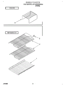 05 - Shelf parts for Roper Refrigerator RT14EKRBW00 from AppliancePartsPros.com