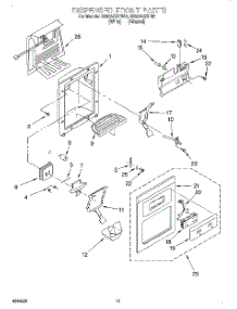 08 - Dispenser Front parts for Roper Refrigerator RS20AQXFW01 from AppliancePartsPros.com