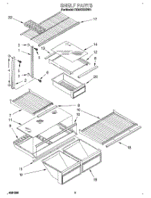 04 - Shelf parts for Roper Refrigerator RT20CKXXW01 from AppliancePartsPros.com