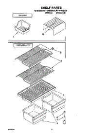 06 - Shelf parts for Roper Refrigerator RT14DMXBL00 from AppliancePartsPros.com