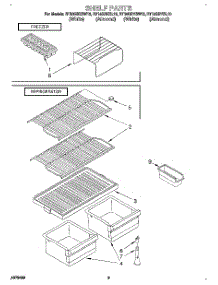 05 - Shelf parts for Roper Refrigerator RT14GDXBL10 from AppliancePartsPros.com