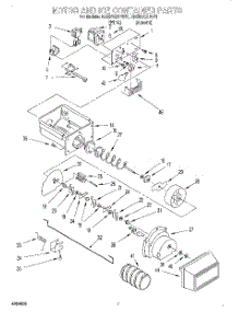 05 - Motor And Ice Container parts for Roper Refrigerator RS25AQXFW01 from AppliancePartsPros.com