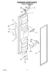 07 - Freezer Door parts for Roper Refrigerator RS22AQXGW03 from AppliancePartsPros.com