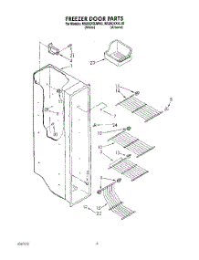 04 - Freezer Liner parts for Roper Refrigerator RS20CKXAL00 from AppliancePartsPros.com