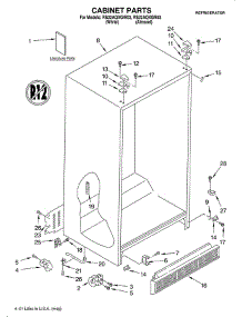 Cabinet / Literature parts for Roper Refrigerator RS22AQXGN03 from AppliancePartsPros.com