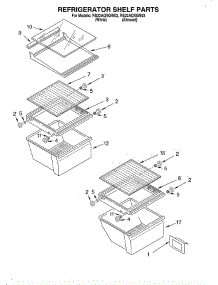 Refrigerator Shelf parts for Roper Refrigerator RS22AQXGN03 from AppliancePartsPros.com