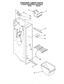 Freezer Liner parts for Roper Refrigerator RS22AQXGN03 from AppliancePartsPros.com